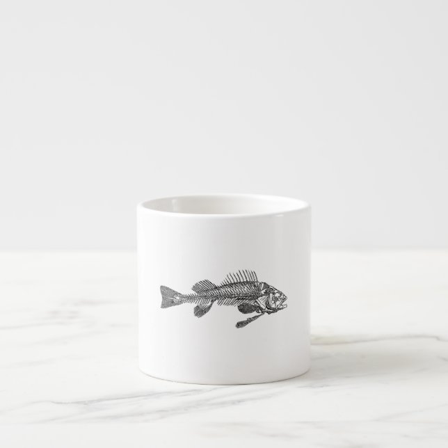 Xícara De Espresso Esqueleto de peixe (Frente)