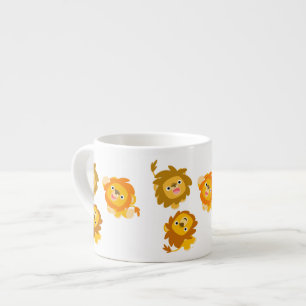 Xícara De Espresso "Estamos aqui!" Cartoon Bonito Leões Espresso Mug