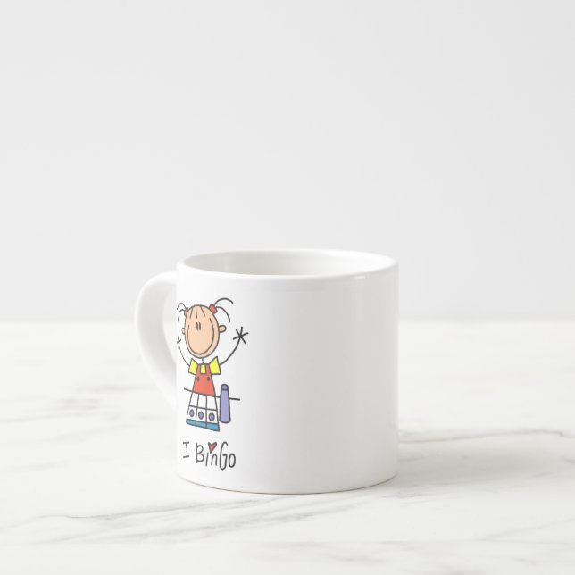 Xícara De Espresso Eu Amo Bingo (Frente Esquerda)