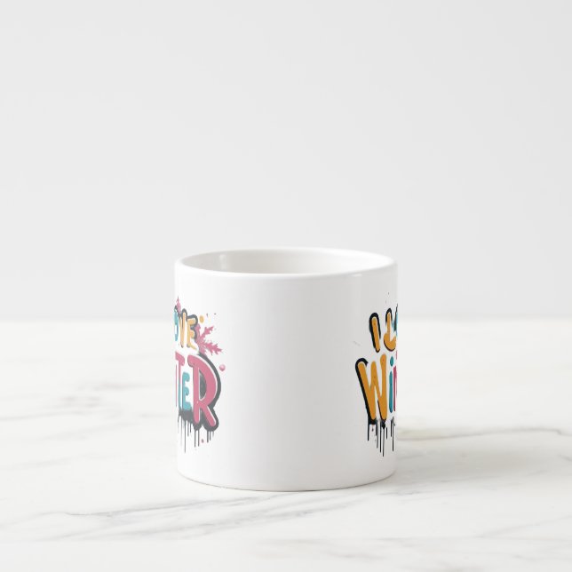 Xícara De Espresso Eu amo o inverno (Frente)