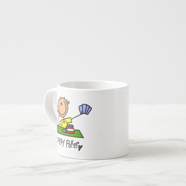 Xícara De Espresso Eu Jogo Pôquer (Frente Esquerda)