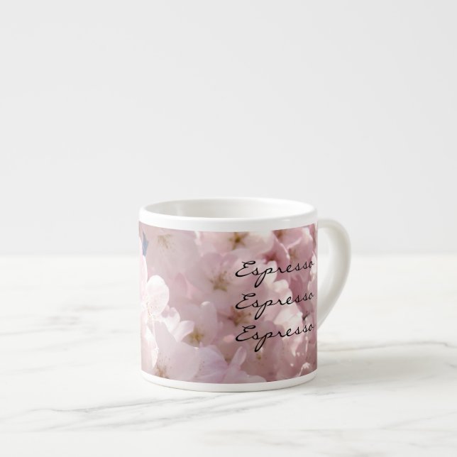 Xícara De Espresso Expresso Expresso Expresso Primavera Flores Cor-de (Frente Esquerda)