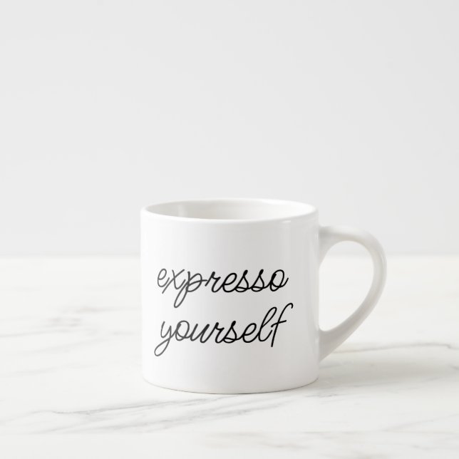 Xícara De Espresso "Expresso Você Mesmo" Engraçado Café Bonito Dizend (Direita)