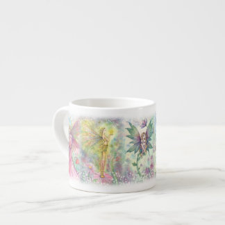 Xícara De Espresso Fadas das Flores Coloridas