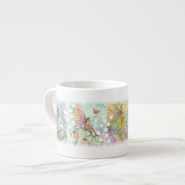 Xícara De Espresso Fadas das Flores do Jardim (Frente Esquerda)