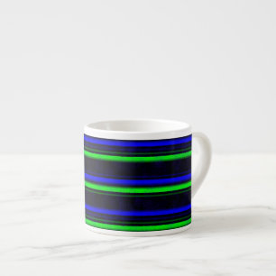 Xícara De Espresso Faixa Verde Azul Preta