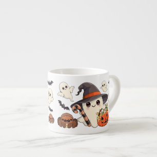 Xícara De Espresso Fantasma de Halloween Fofo no Estilo Kawaii