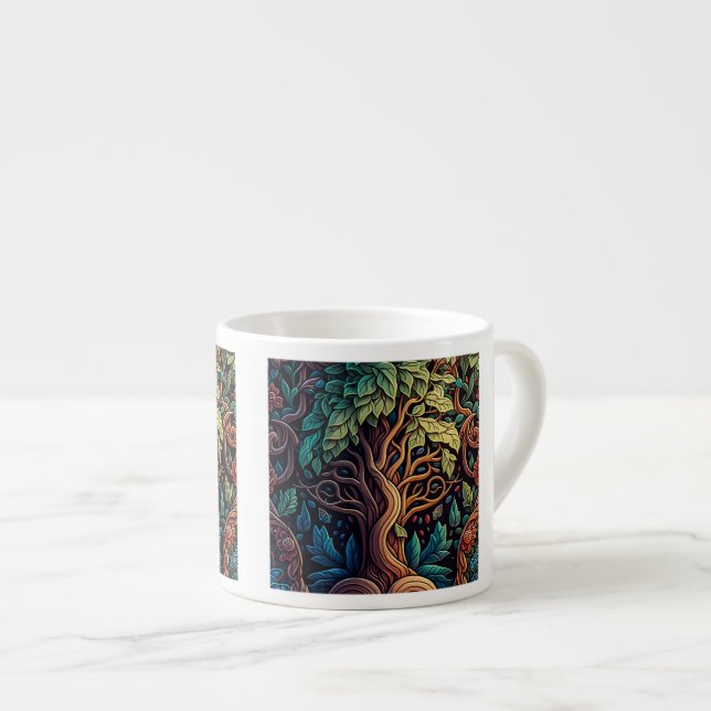Xícara De Espresso Fantasy Wallpaper Pattern Espresso Mug (Frente Esquerda)