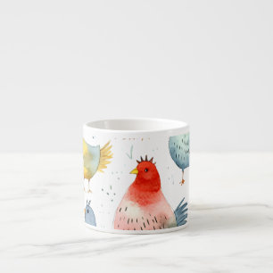 Xícara De Espresso Farmhouse Chickens
