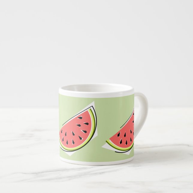 Xícara De Espresso Fatia Verde de Melancia (Frente Esquerda)