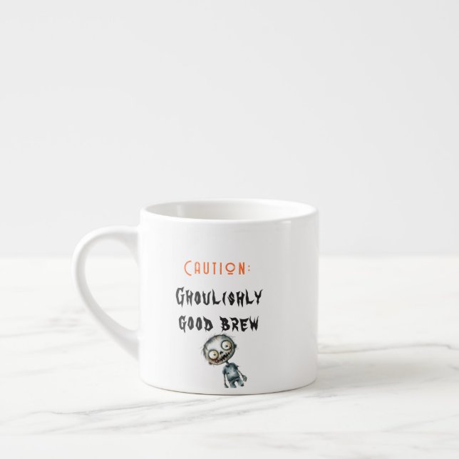 Xícara De Espresso Feliz Dia das Bruxas Brancas (Esquerda)