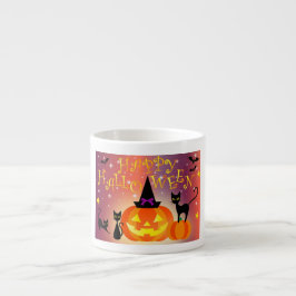 Xícara De Espresso Feliz Halloween Divertido Partido de Abóboras Ilum