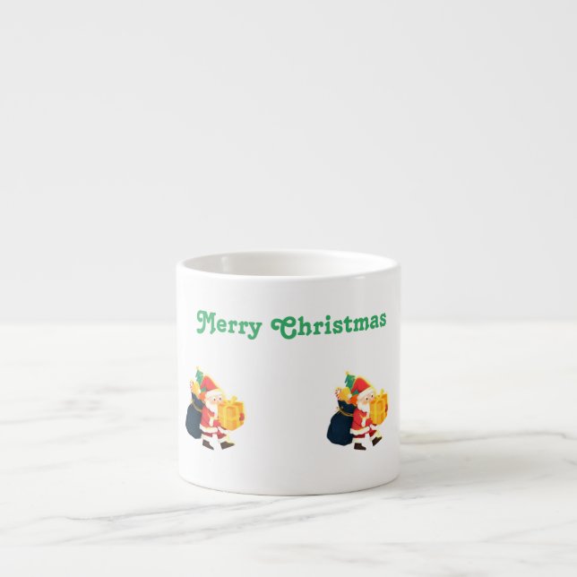 Xícara De Espresso Feliz Natal Deseja Texto Impresso Especialmente Bo (Frente)