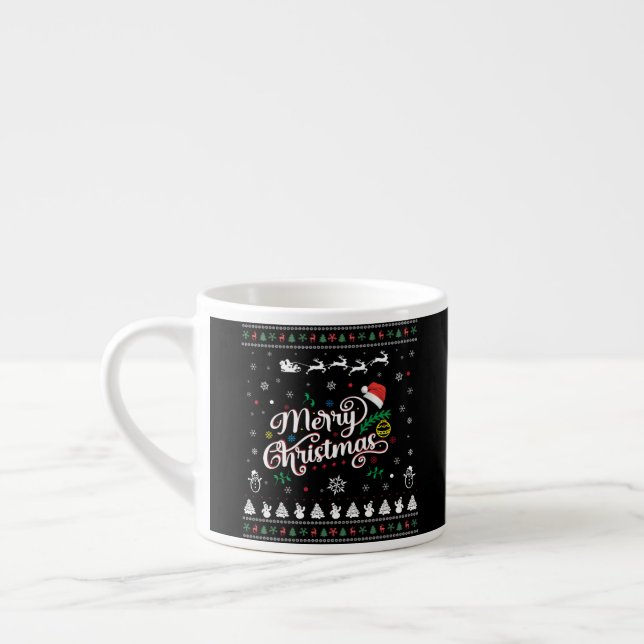 Xícara De Espresso Feliz Natal Engraçado (Esquerda)