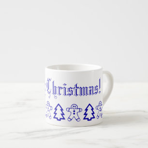 Xícara De Espresso Feliz Natal ou Sua Árvore de Pão de Pão de Pão