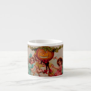 Xícara De Espresso Festa de Halloween Pumpkin Vintage Art