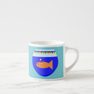 Xícara De Espresso Festa de Natal - Goldfish Mug