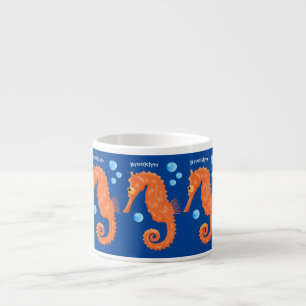 Xícara De Espresso Figura de desenho animado das bolhas de laranja-ac