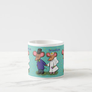 Xícara De Espresso Figura de desenho animado do casal do mouse