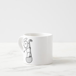 Xícara De Espresso Figura de Palito de Chef com Concha