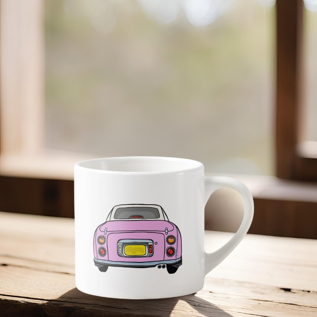 Xícara De Espresso Figuras: Belo Figaro Carro Espresso Taça (For your espresso brews! Just add your name or your pink figaro)