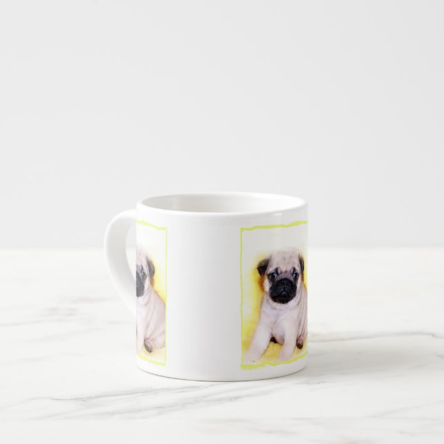 Xícara De Espresso Filhote de cachorro do Pug (Frente Esquerda)