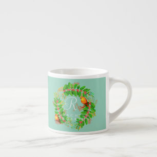 Xícara De Espresso Fio Natal Monograma Leve Teto