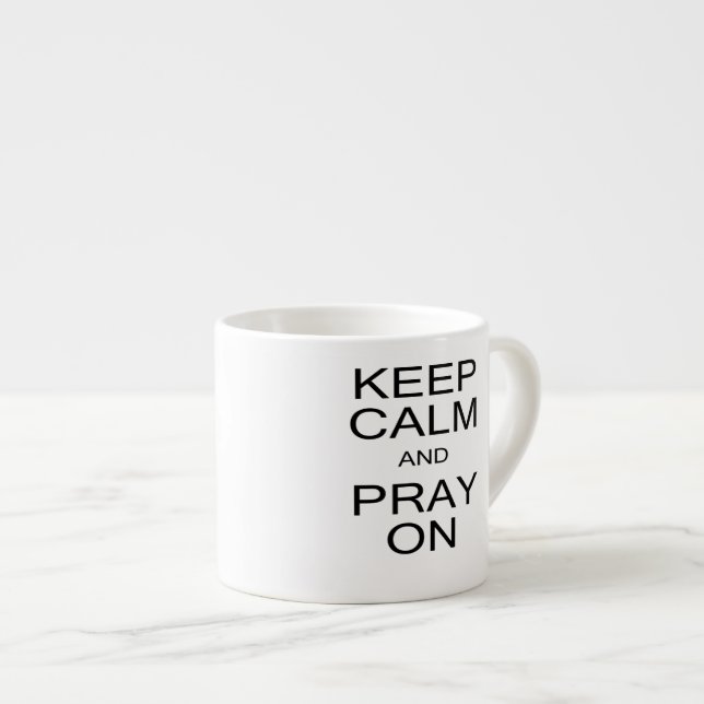 Xícara De Espresso Fique calmo e reze (Frente Esquerda)