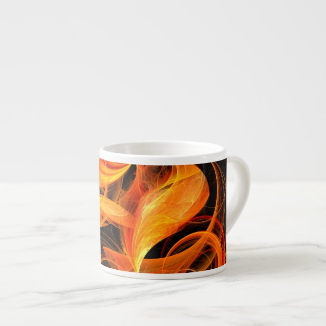 Xícara De Espresso Fireball Abstrato Art Espresso Mug (Frente Esquerda)