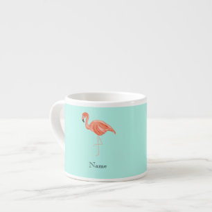 Xícara De Espresso Flamingo tropical personalizado