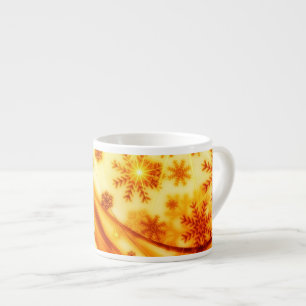 Xícara De Espresso Flocos de neve de Natal ouro