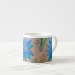 Xícara De Espresso Flor Azul