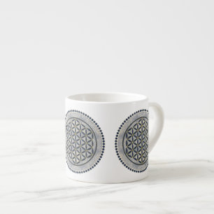 Xícara De Espresso FLOR DA VIDA - Símbolo Geometrie Sagrado Art 1