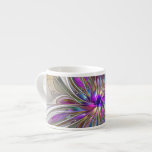 Xícara De Espresso Flor de Arte Abstrato, Enérgica e Colorida<br><div class="desc">Uma flor de fantasia multicolor e poderosa, um Design de Arte Fractal floral único para a sua xícara de espresso e muito mais.</div>