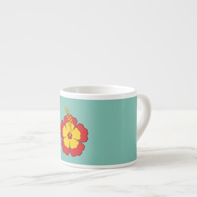 Xícara De Espresso Flor Tropical de Red Hibiscus (Frente Esquerda)