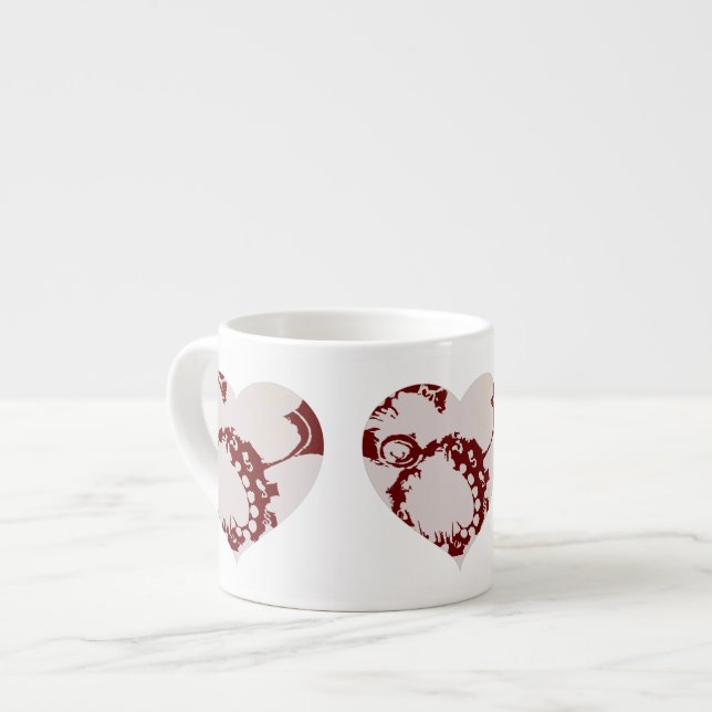 Xícara De Espresso Floral Hearts Espresso Cup (Frente Esquerda)