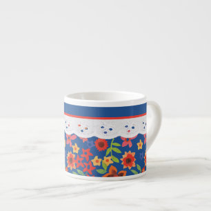 Xícara De Espresso Floral Retro Personalizado, Faux Lace Espresso Mug