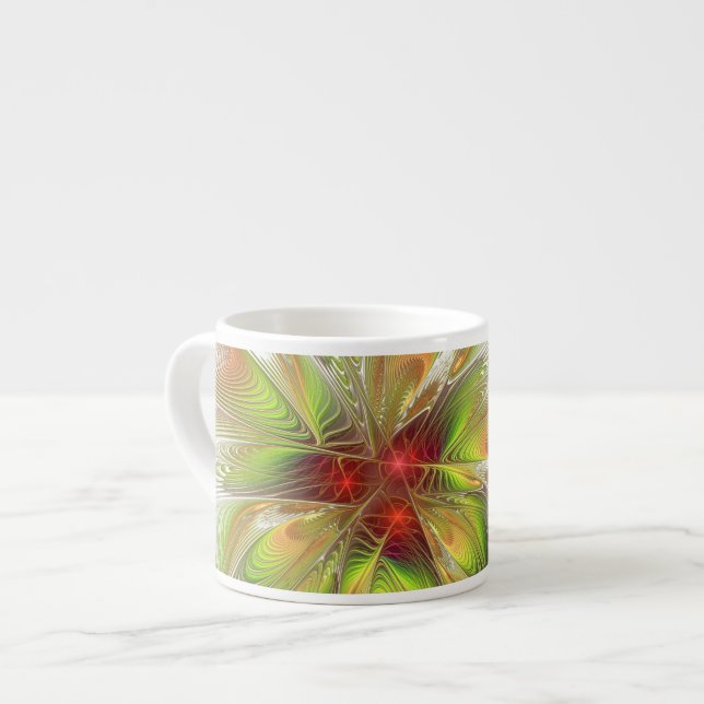 Xícara De Espresso Flores de fantasia fractal suaves e tenra (Frente Esquerda)