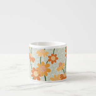 Xícara De Espresso Flores retrorreflectoras bonito mudas na década de