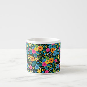 Xícara De Espresso Flores Vibrantes Ditsy Padrão Floral-43785