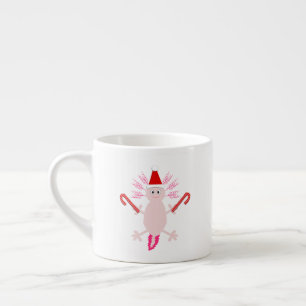 Xícara De Espresso Fofo de Natal Axolotl