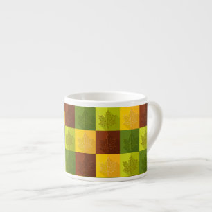 Xícara De Espresso Folhas de outono, castanho, ouro, verde