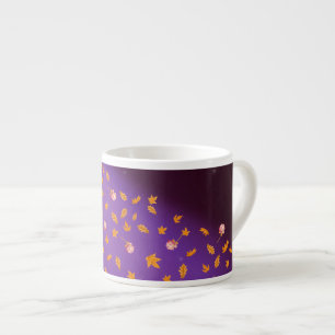 Xícara De Espresso Folhas de outono e rosas