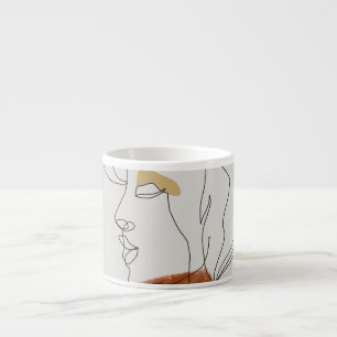 Xícara De Espresso Folhas Tropicais, Design de padrão sem costura.