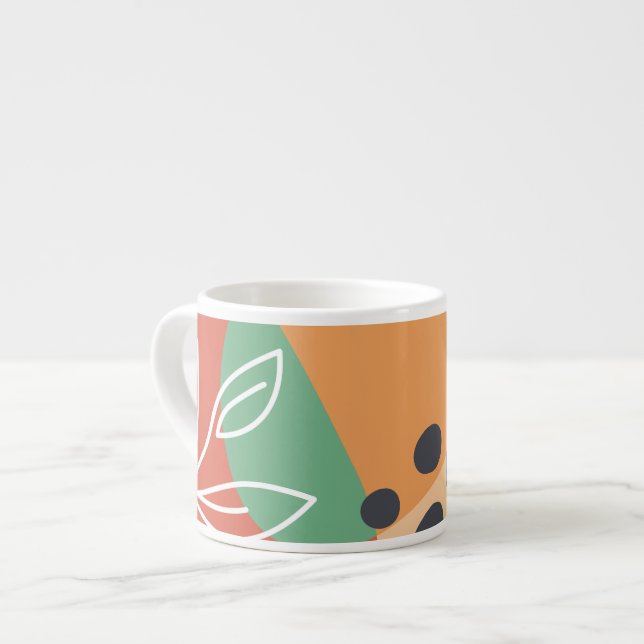 Xícara De Espresso formas artísticas abstrato boêmicas (Frente Esquerda)