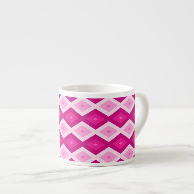Xícara De Espresso Formas de diamante fuchsia (Frente Esquerda)