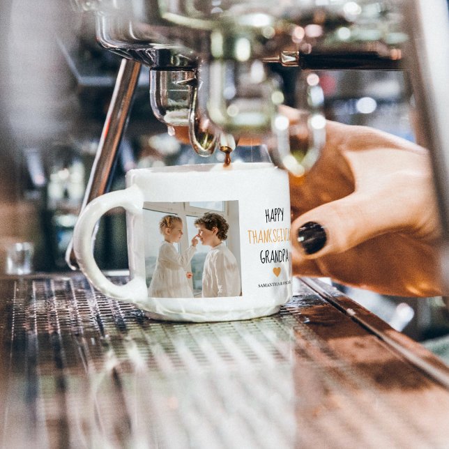Xícara De Espresso Foto da Colagem Moderna Feliz Ação de Graças Vovô (Criador carregado)
