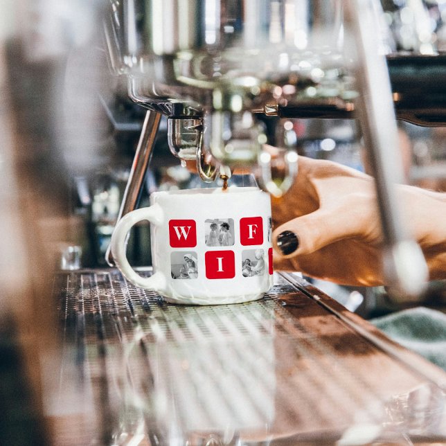 Xícara De Espresso Foto De Colagem Moderna E Presente Vermelho Para U (Criador carregado)