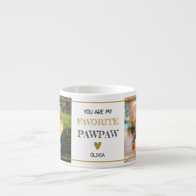 Xícara De Espresso Foto personalizada de PawPaw Avô 2 favorita (Frente)