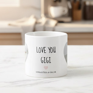 Xícara De Espresso Foto Personalizada 'Eu Te Amo Gigi' Presente Per